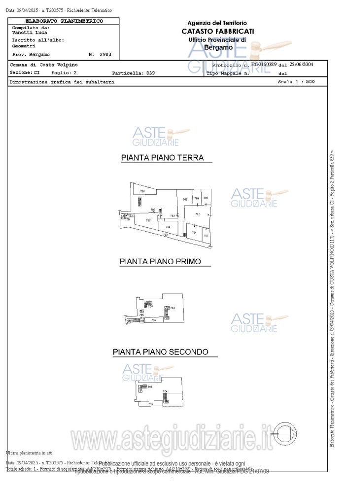 Planimetria del bene