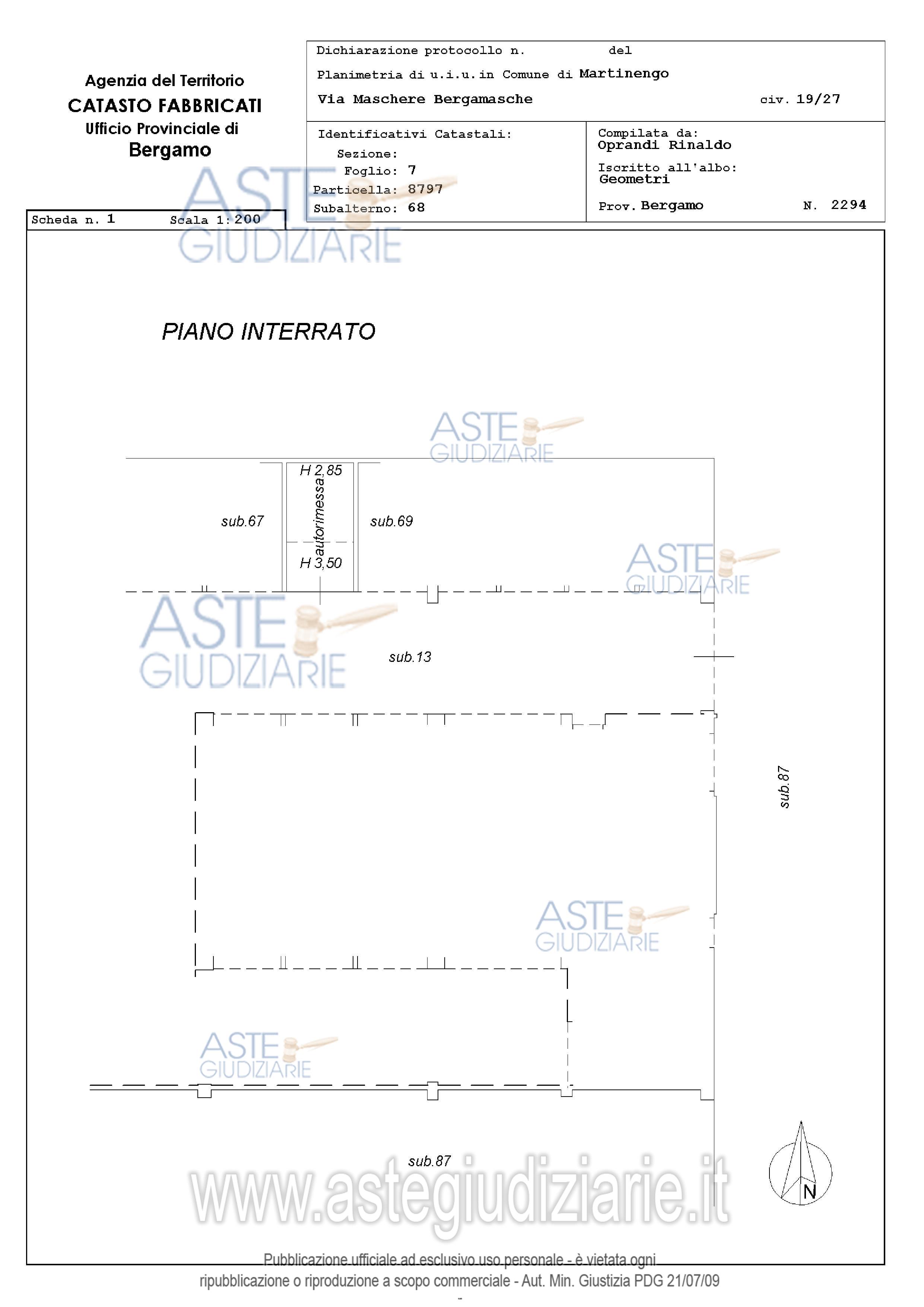 Planimetria del bene
