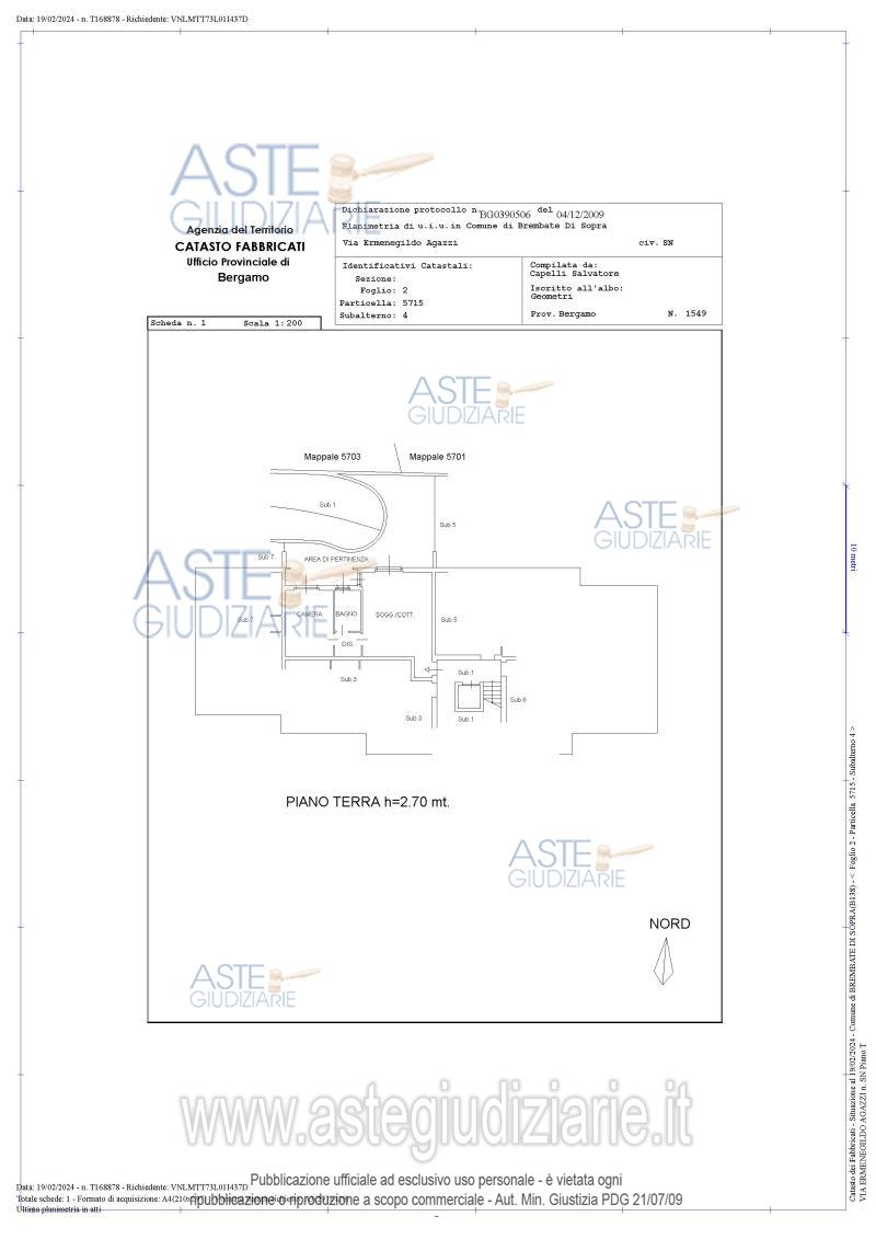 Planimetria del bene