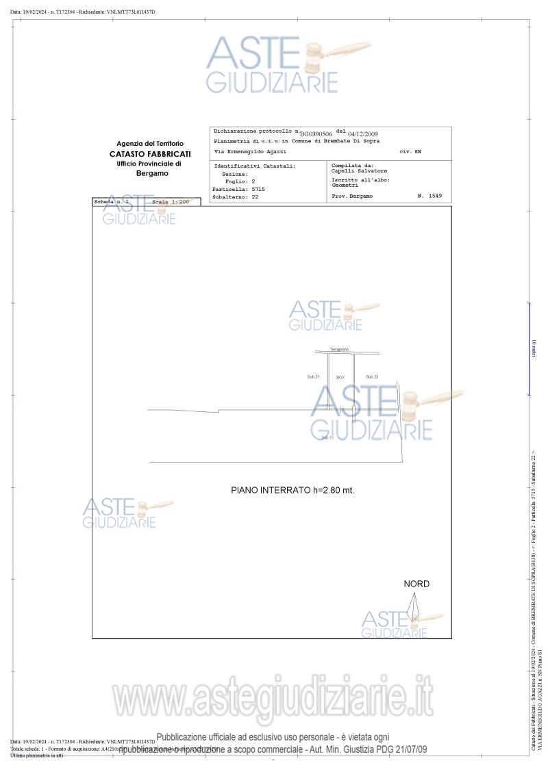 Planimetria del bene