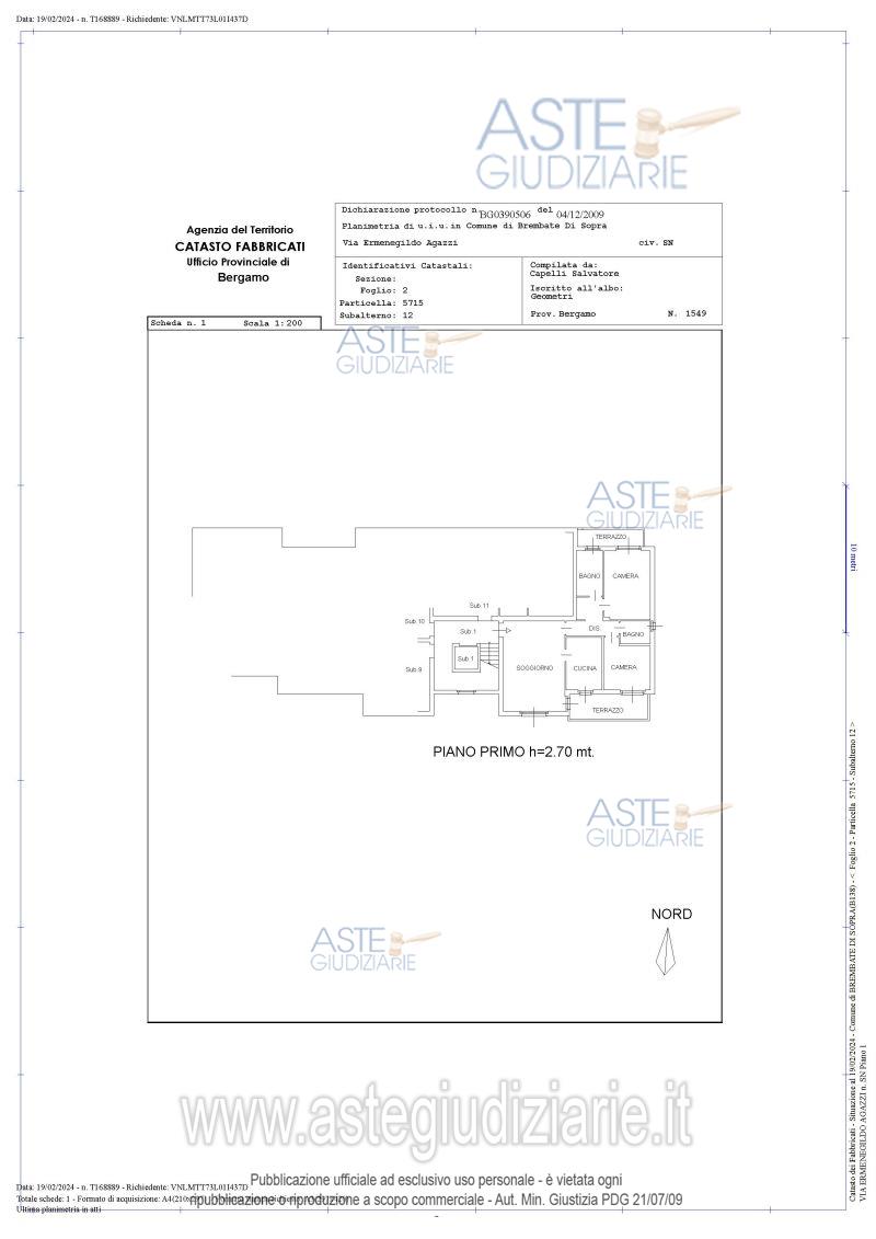 Planimetria del bene