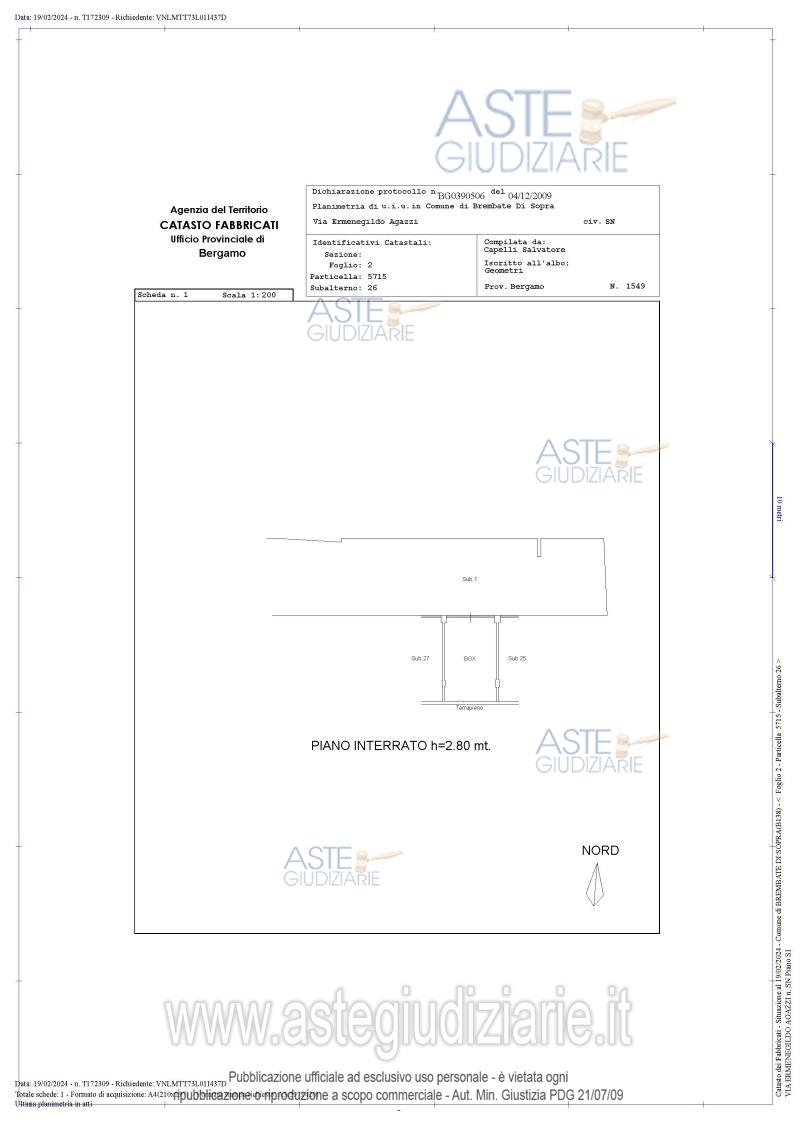 Planimetria del bene