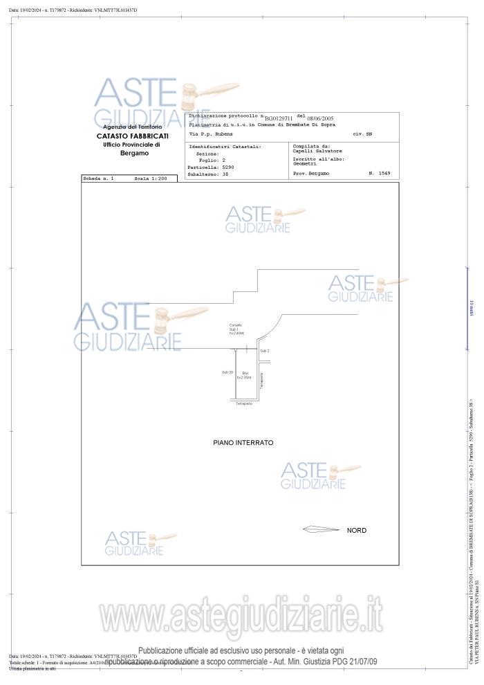 Planimetria del bene