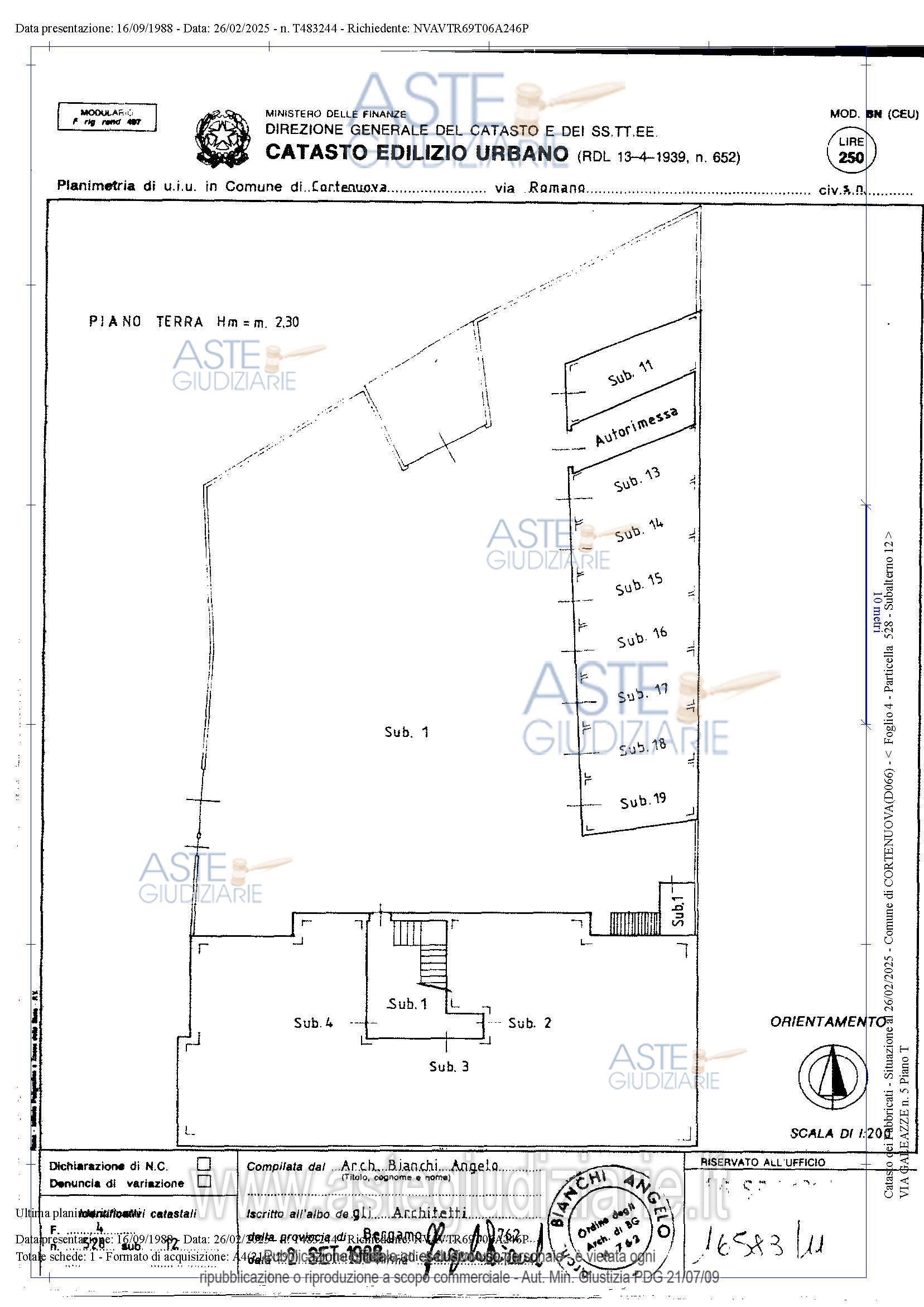 Planimetria del bene