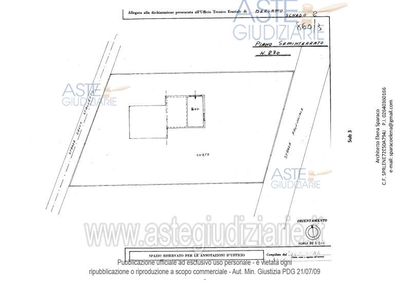 Planimetria del bene