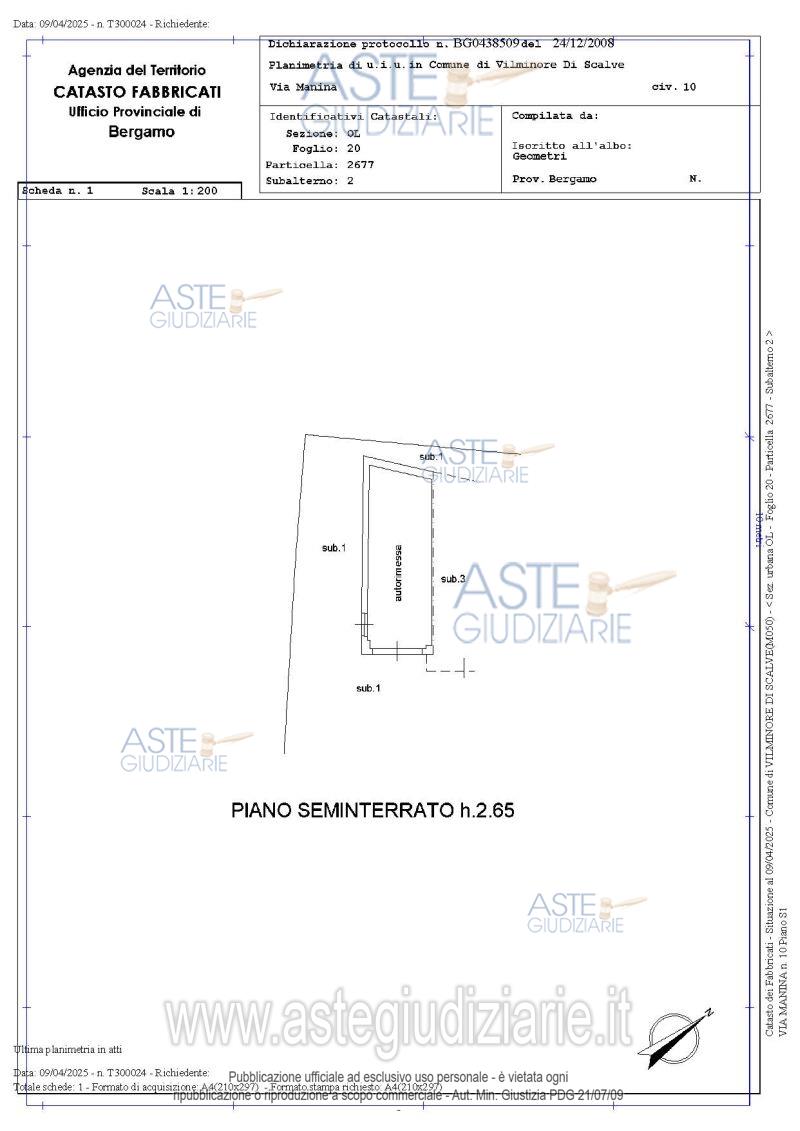 Planimetria del bene