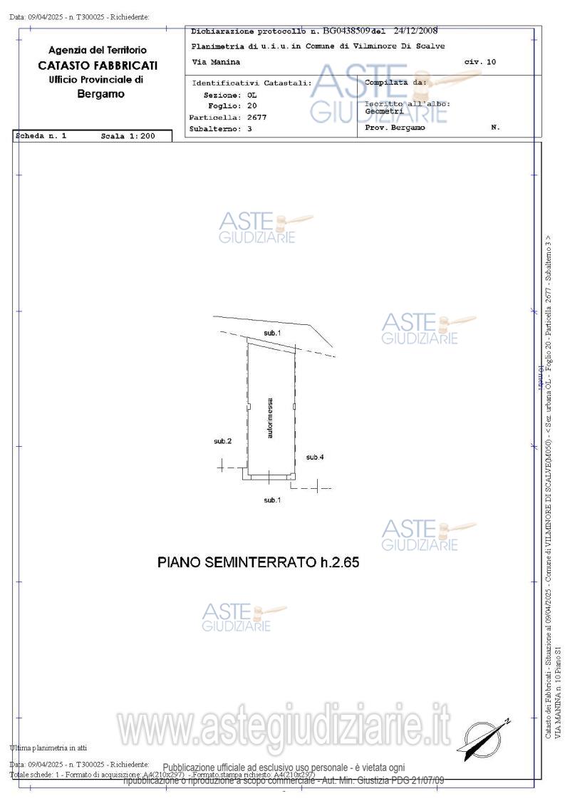 Planimetria del bene