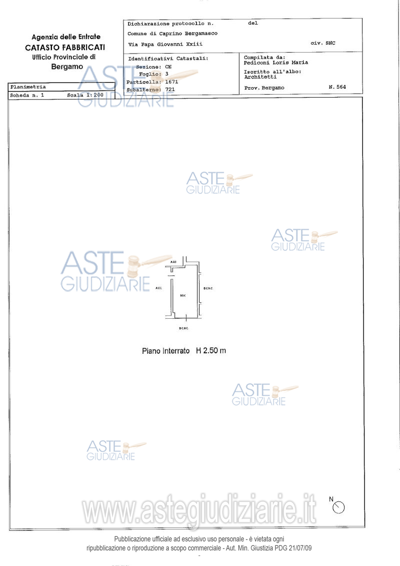 Planimetria del bene