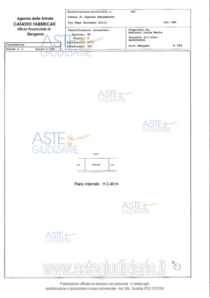 Planimetria del bene