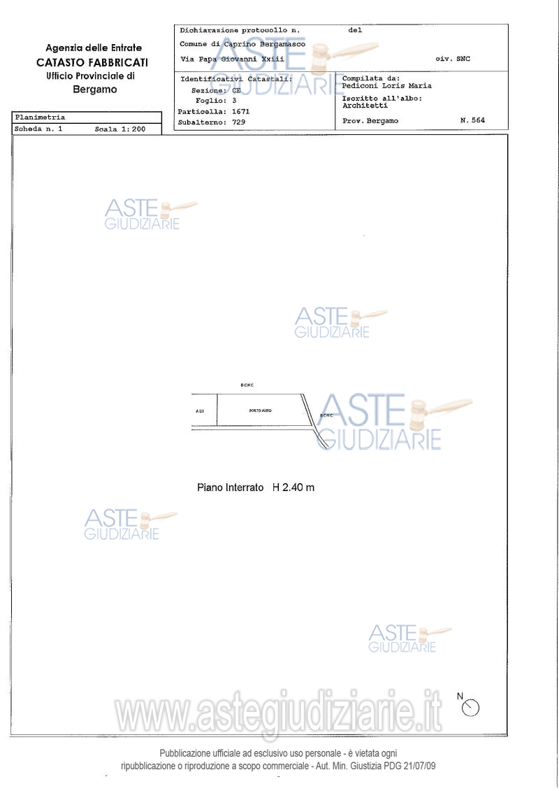 Planimetria del bene