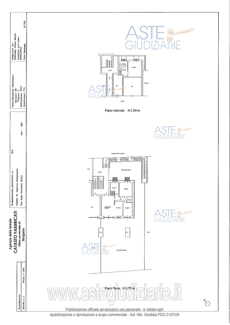 Planimetria del bene