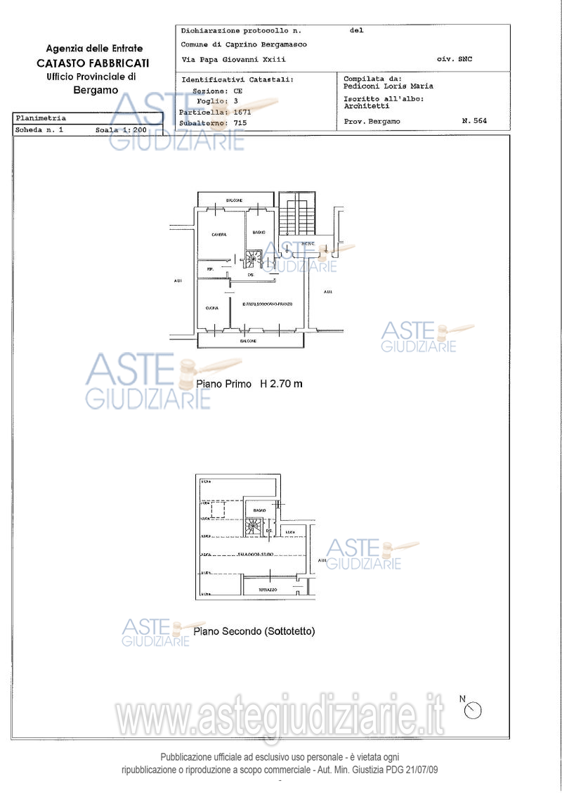 Planimetria del bene