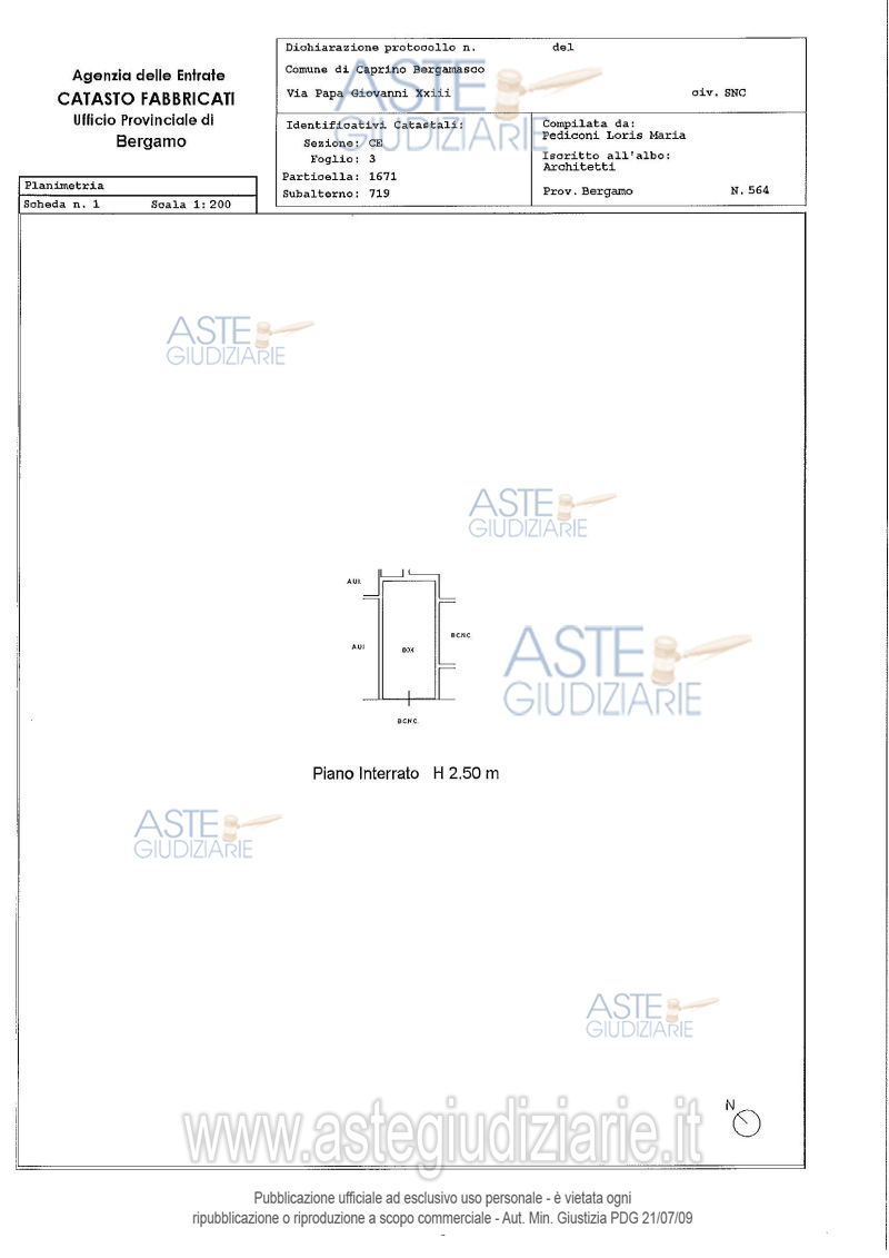 Planimetria del bene