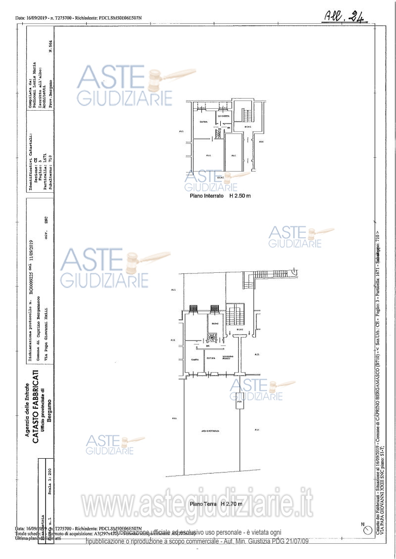 Planimetria del bene