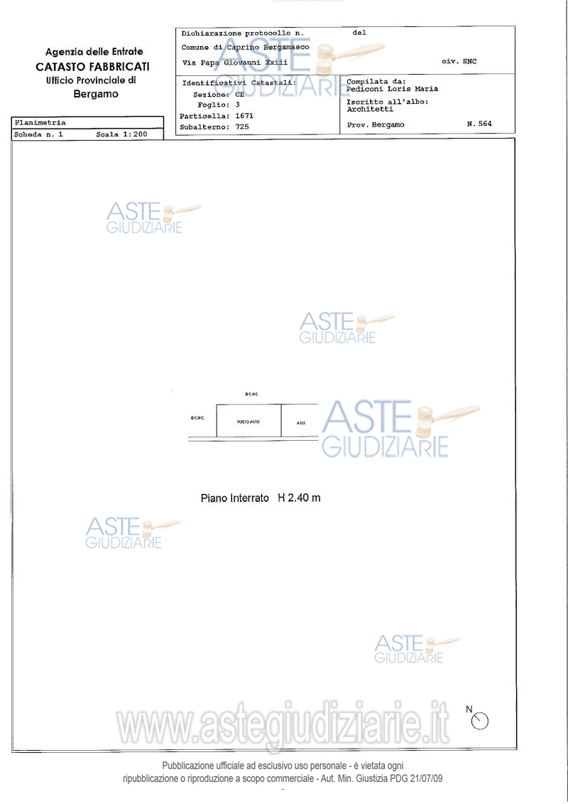 Planimetria del bene