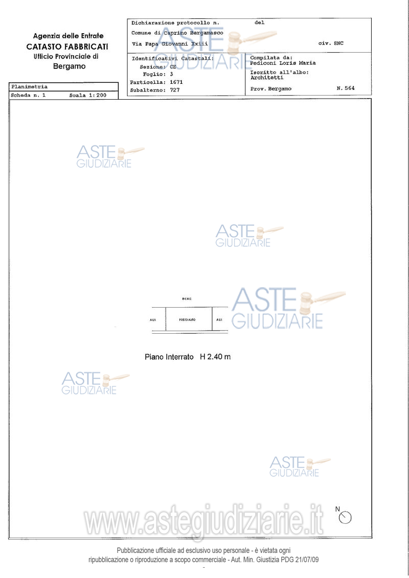 Planimetria del bene