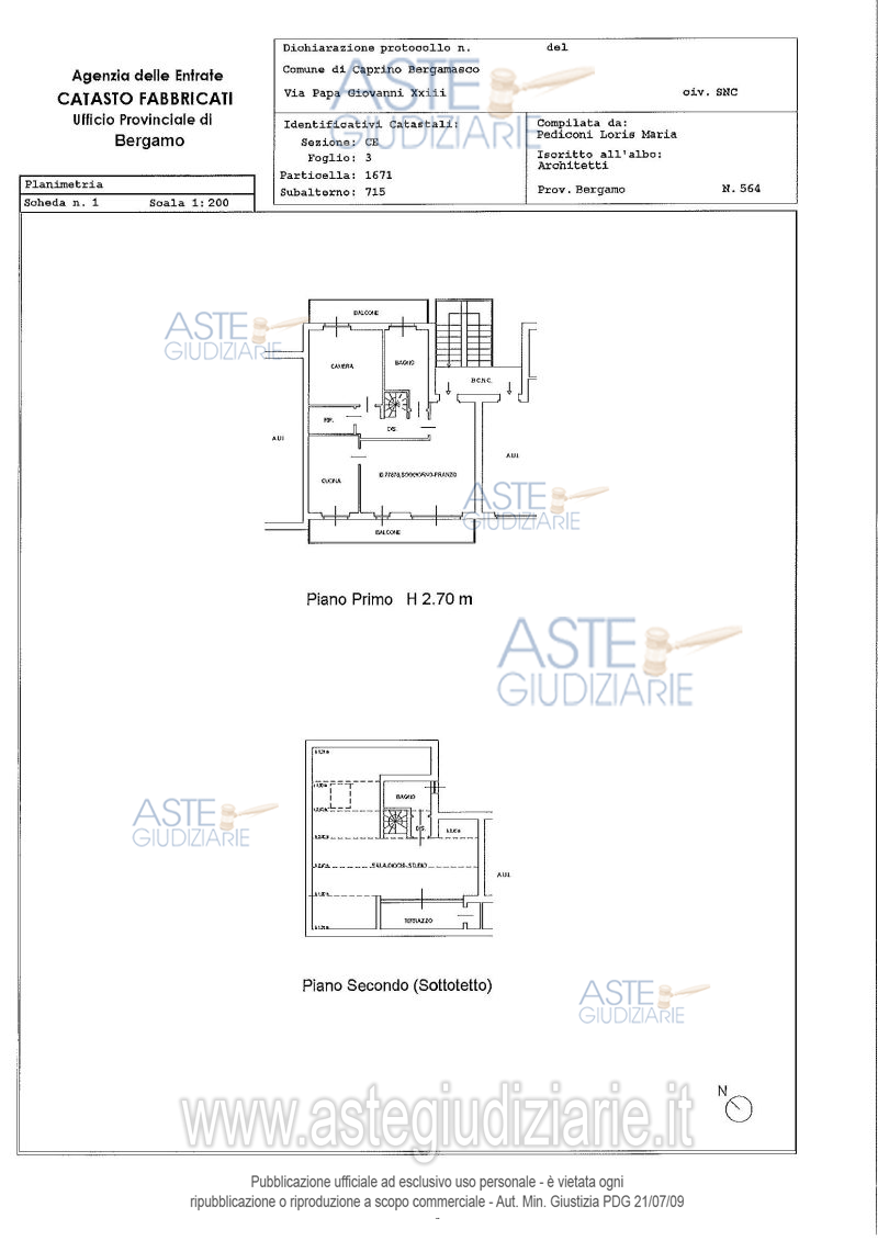 Planimetria del bene
