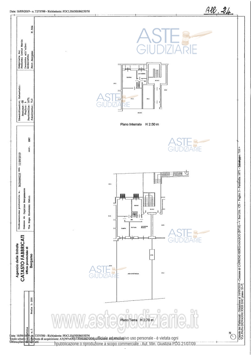 Planimetria del bene