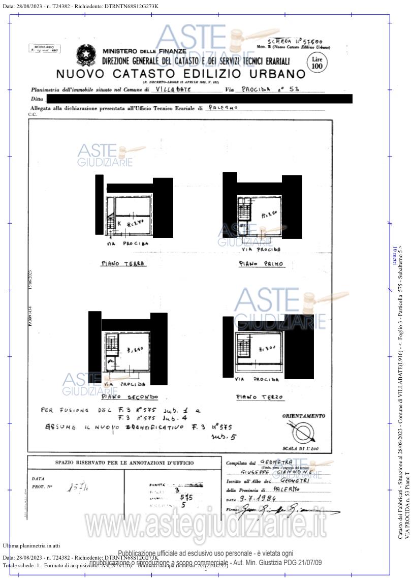 Planimetria del bene