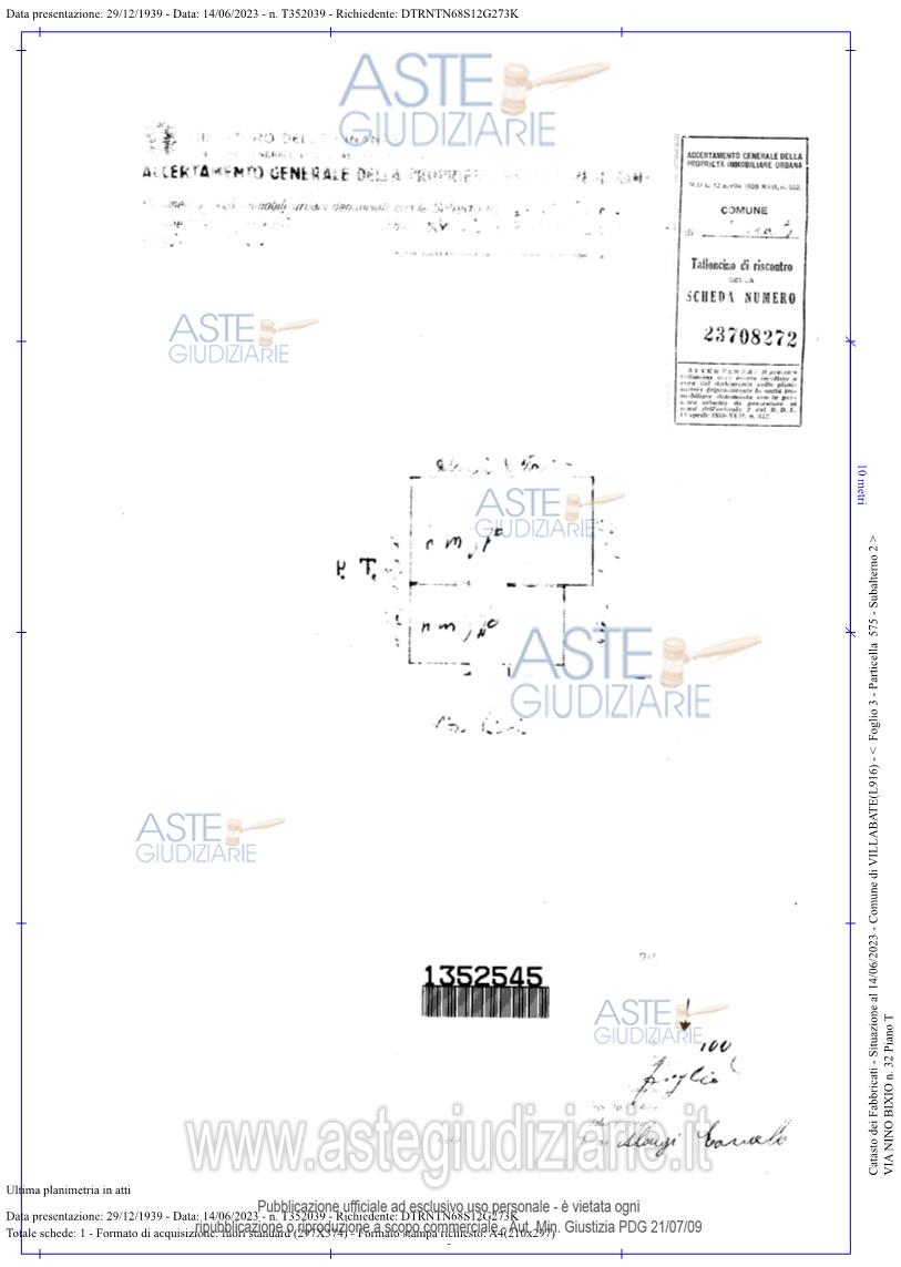 Planimetria del bene