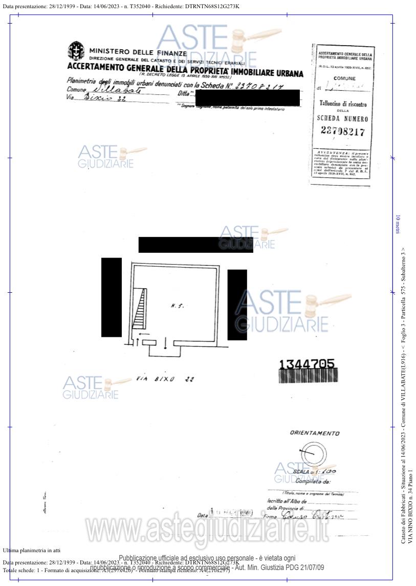 Planimetria del bene