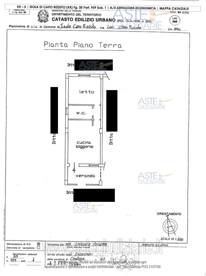 Planimetria del bene