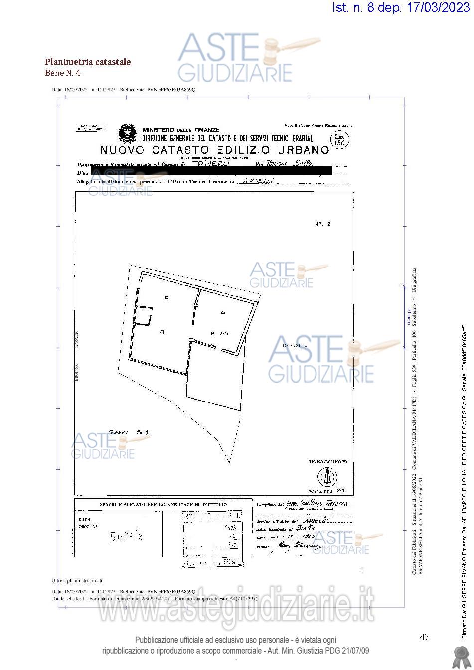 Planimetria del bene