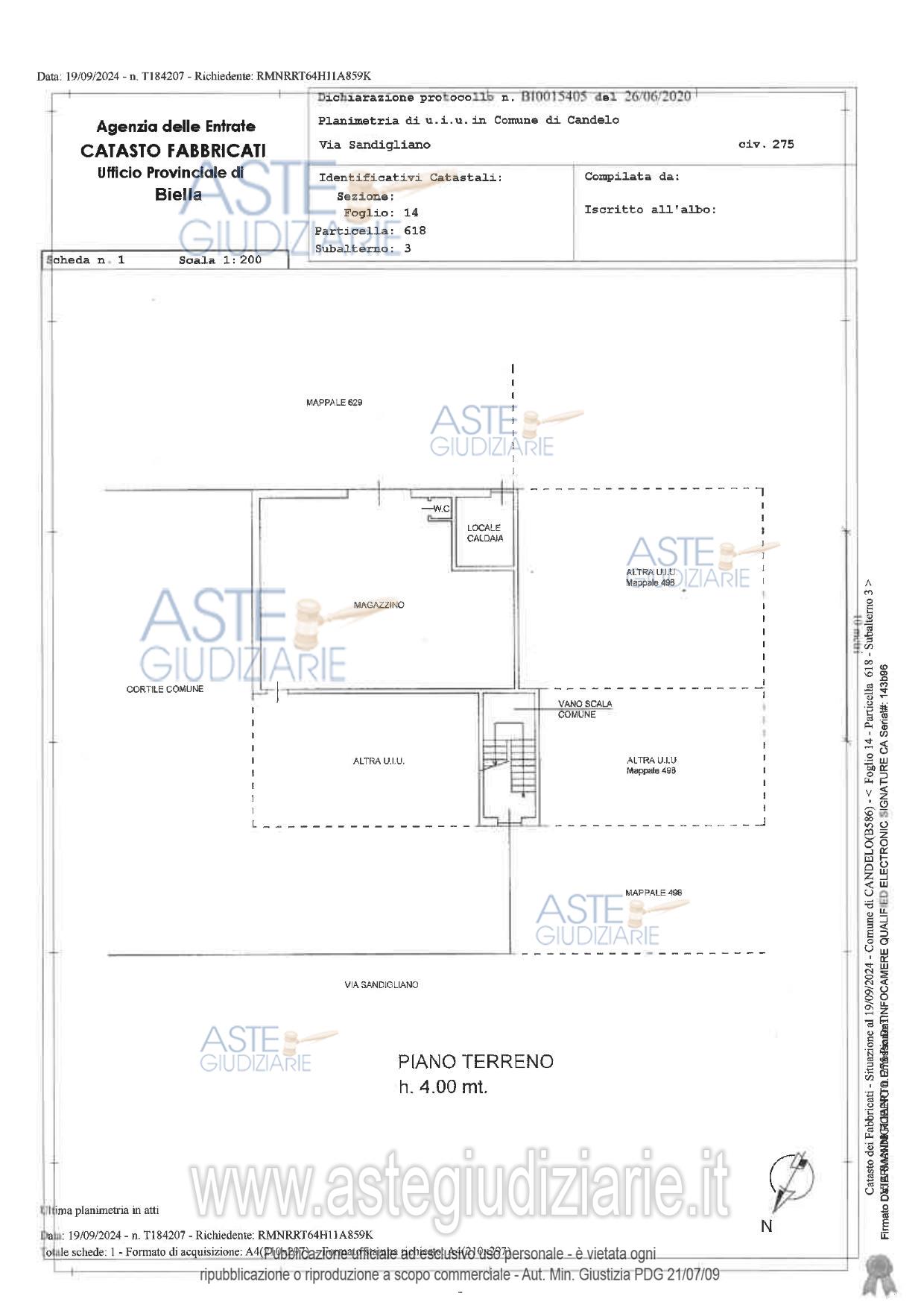 Planimetria del bene