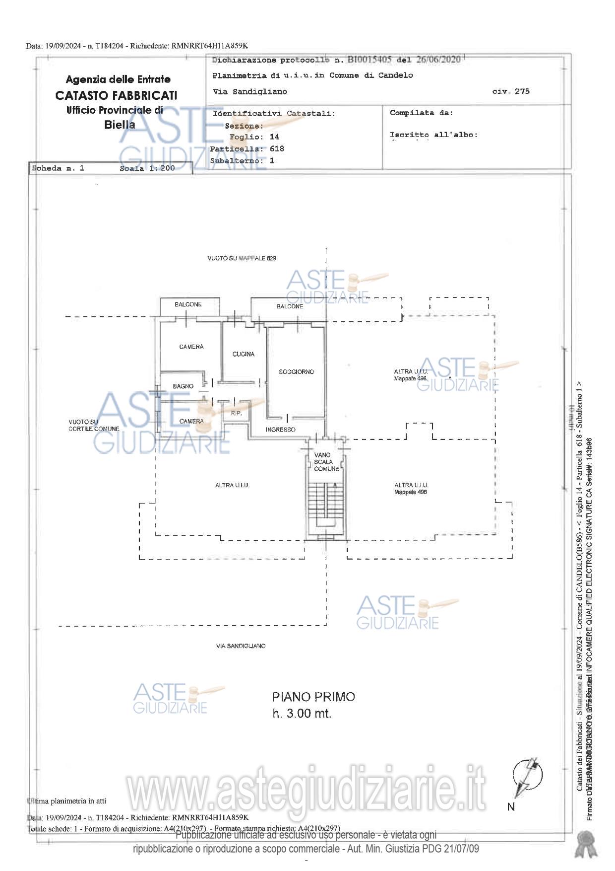 Planimetria del bene