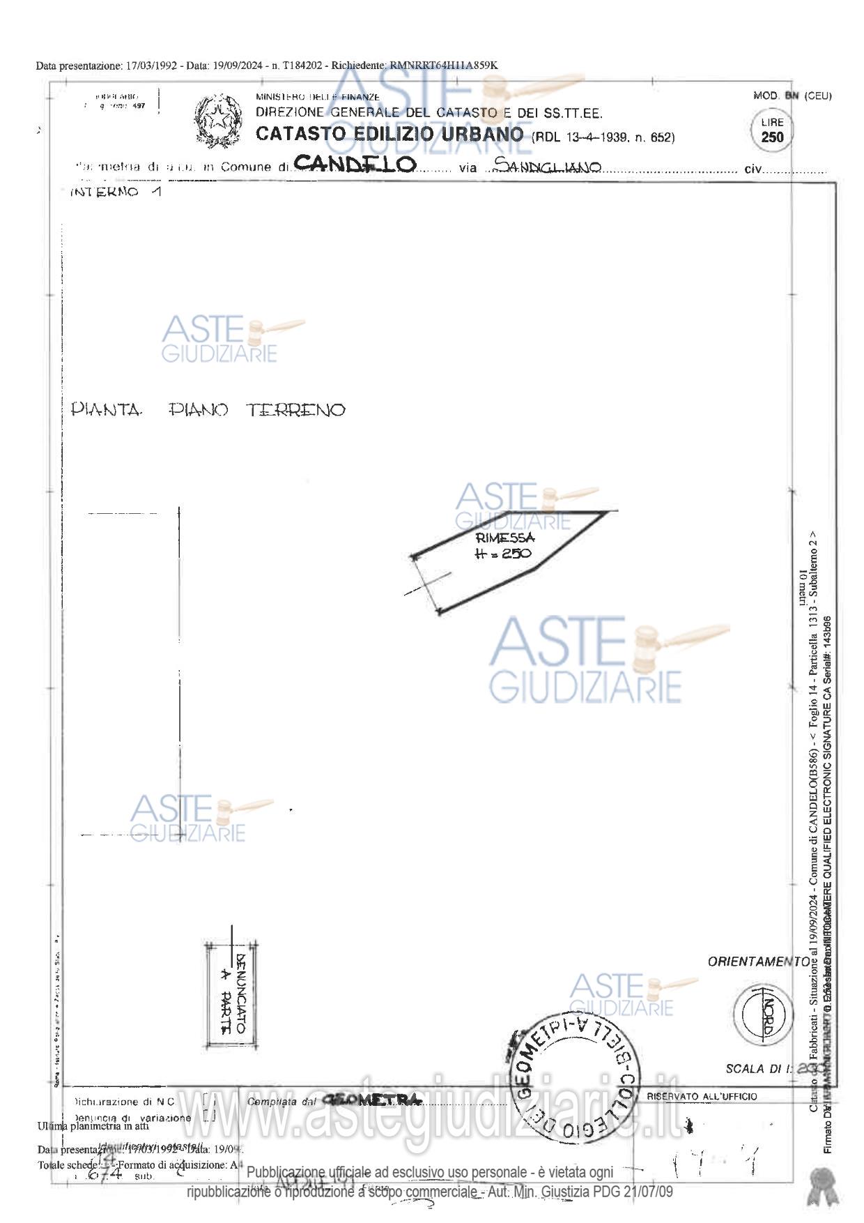 Planimetria del bene