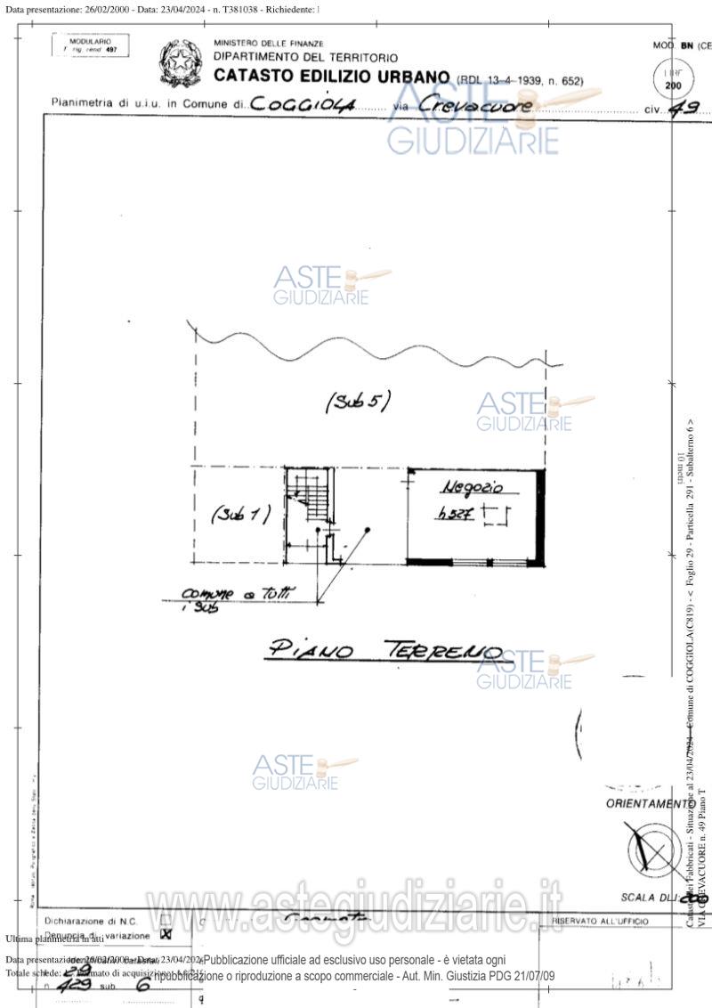 Planimetria del bene