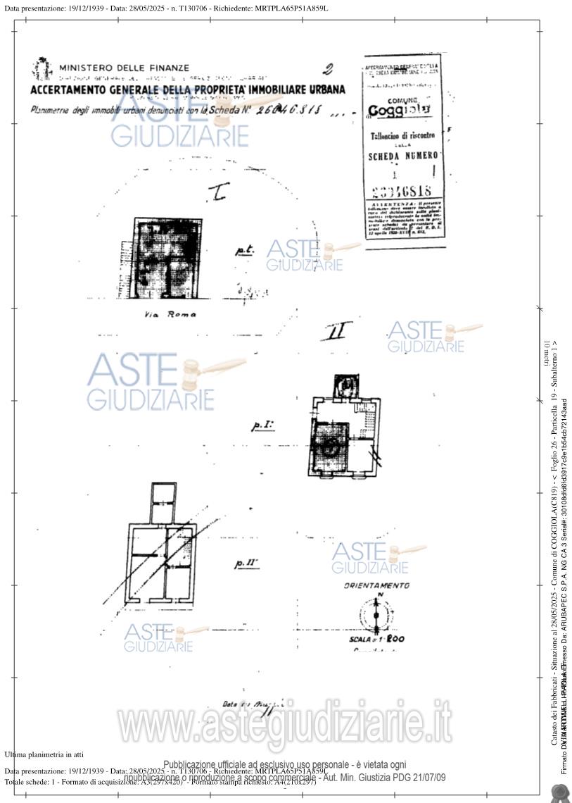 Planimetria del bene