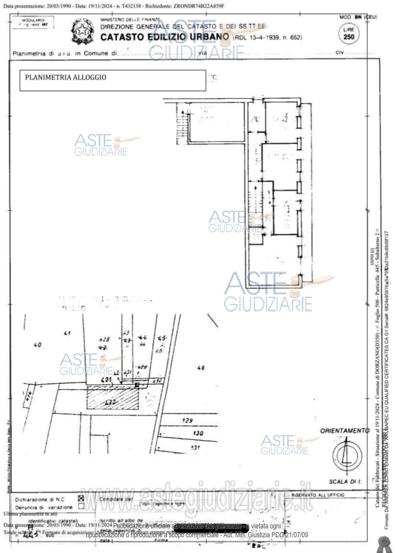 Planimetria del bene