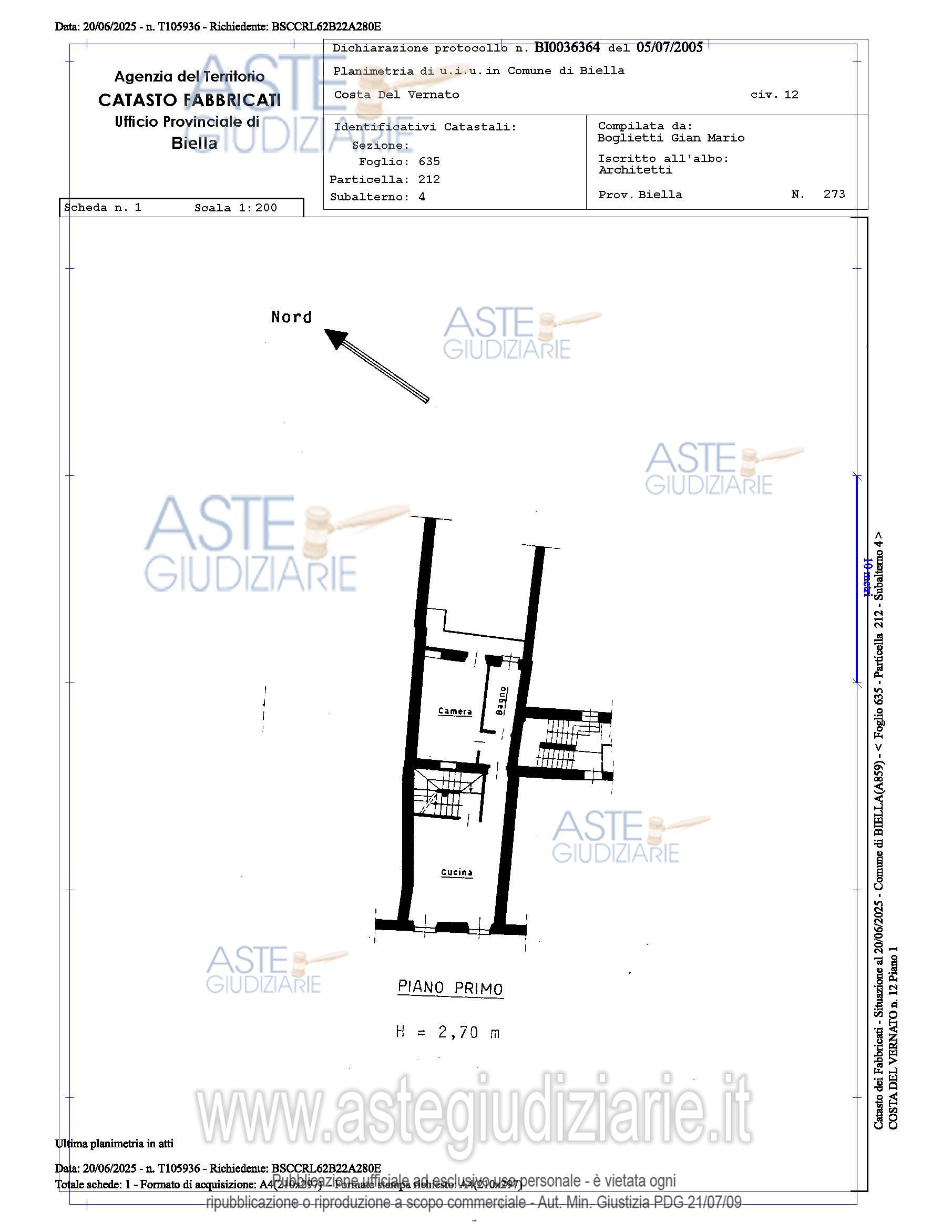 Planimetria del bene