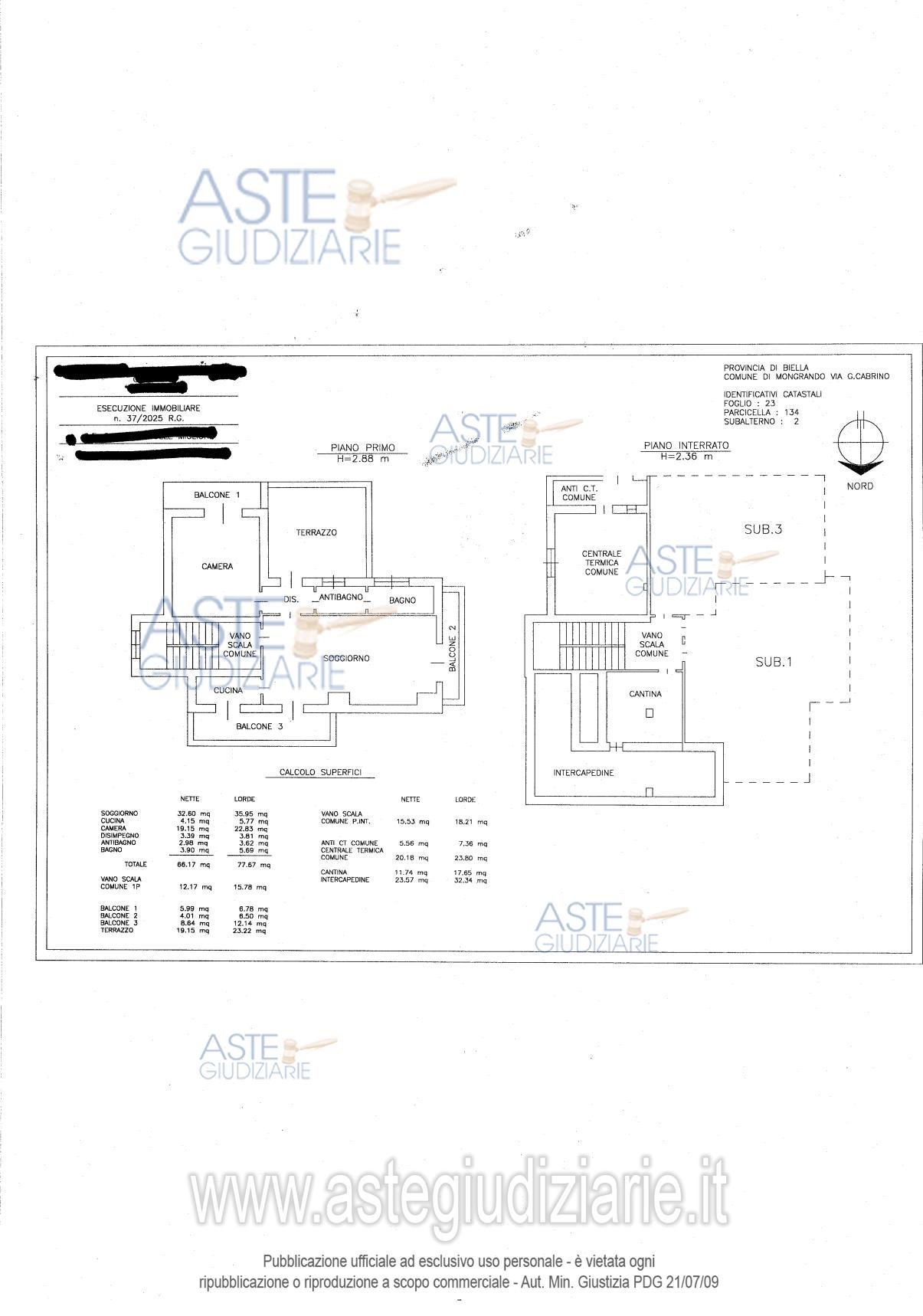 Planimetria del bene