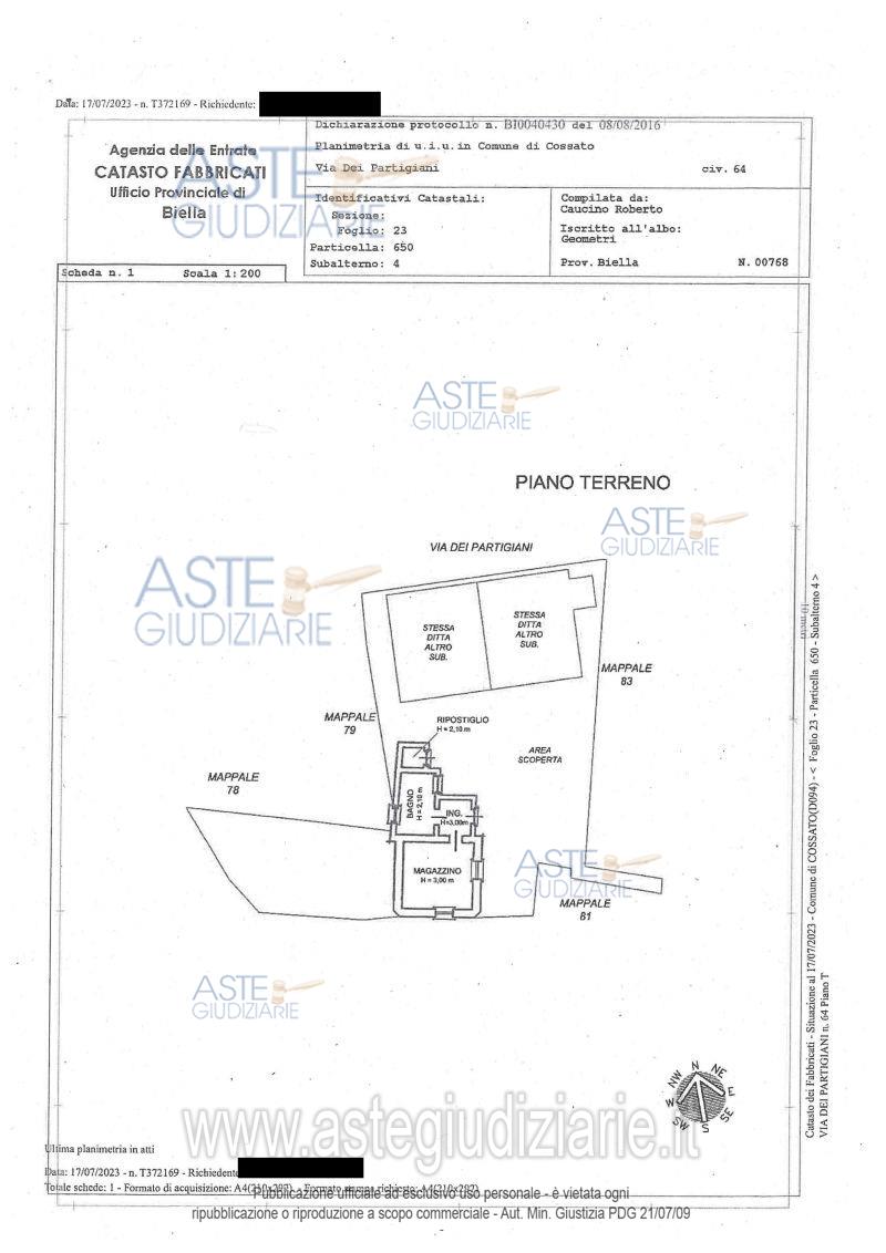 Planimetria del bene