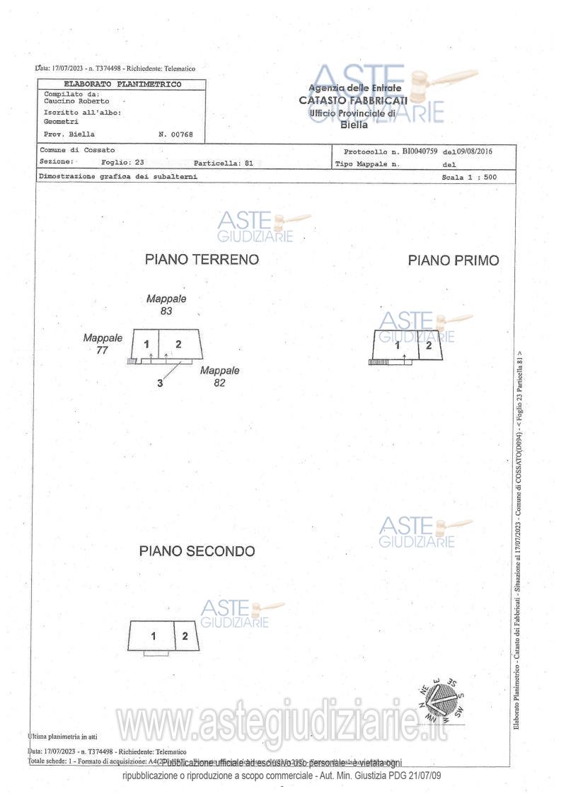 Planimetria del bene