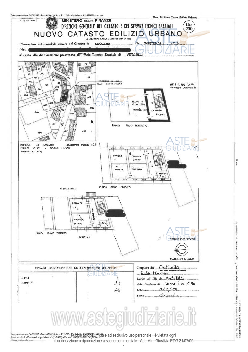 Planimetria del bene