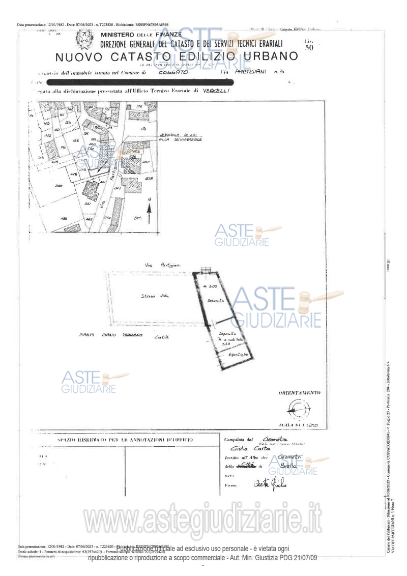 Planimetria del bene