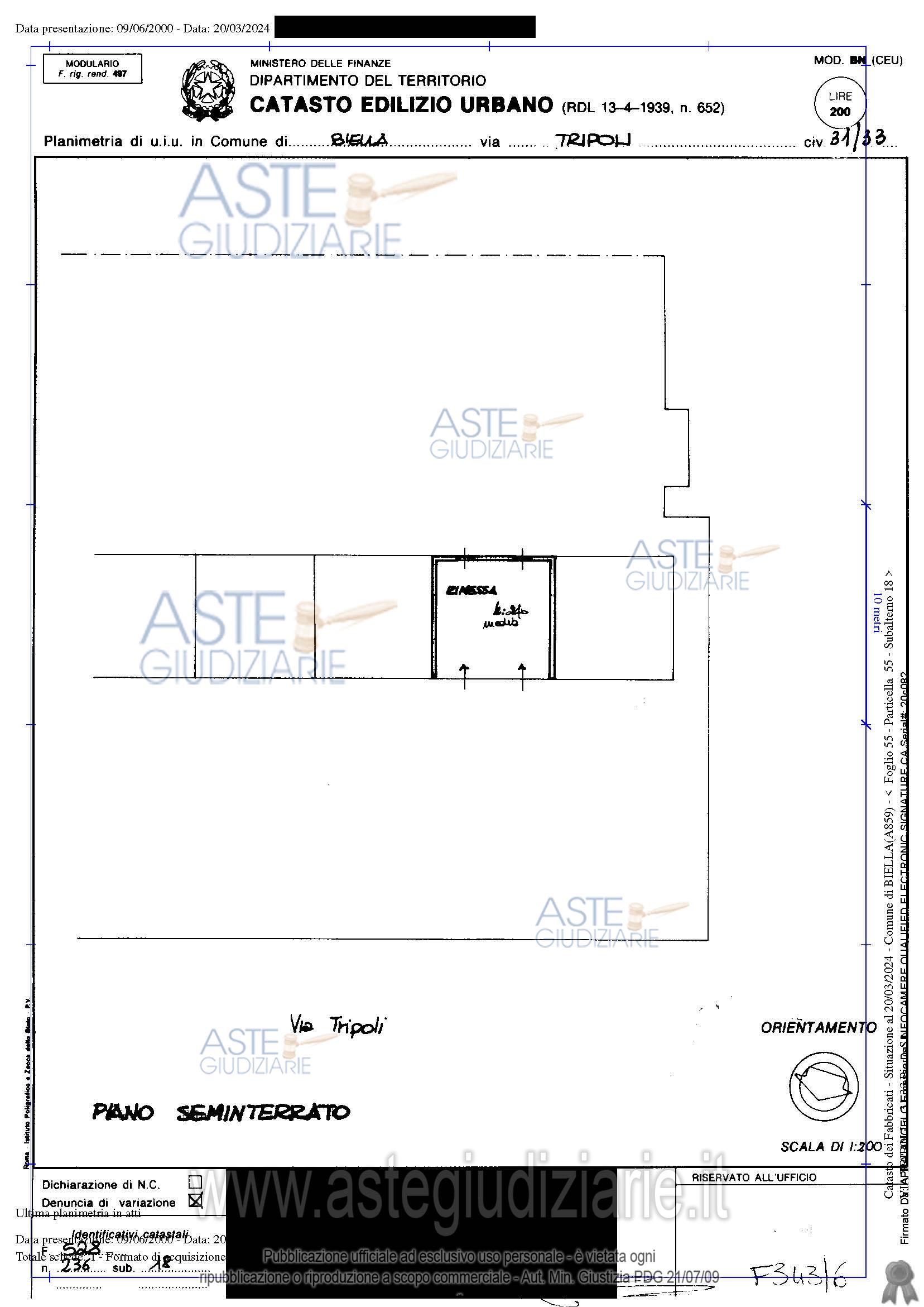 Planimetria del bene