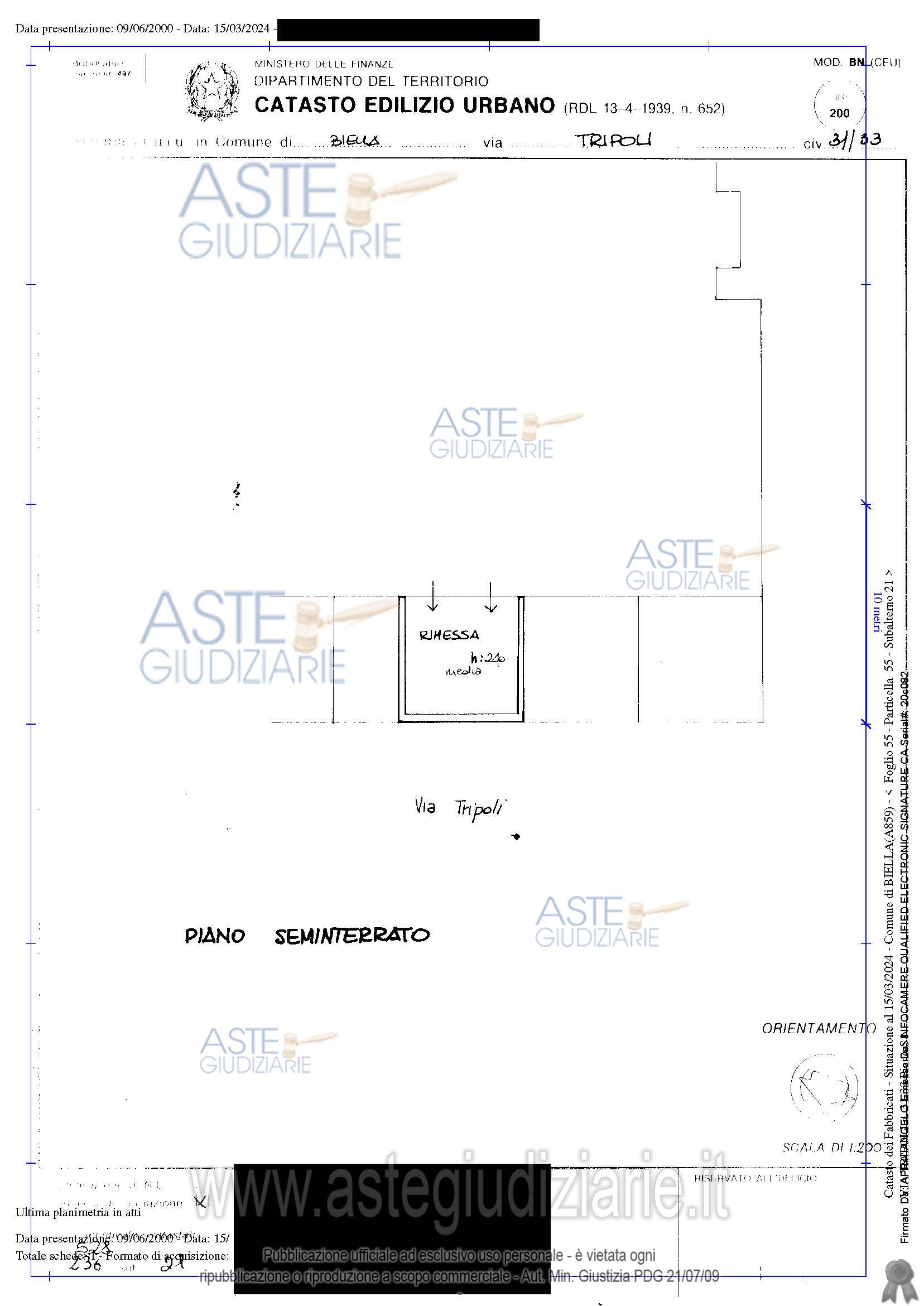 Planimetria del bene