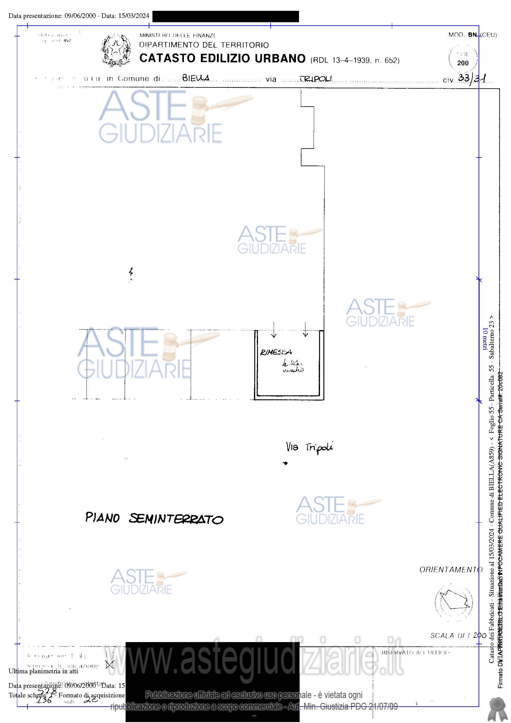 Planimetria del bene