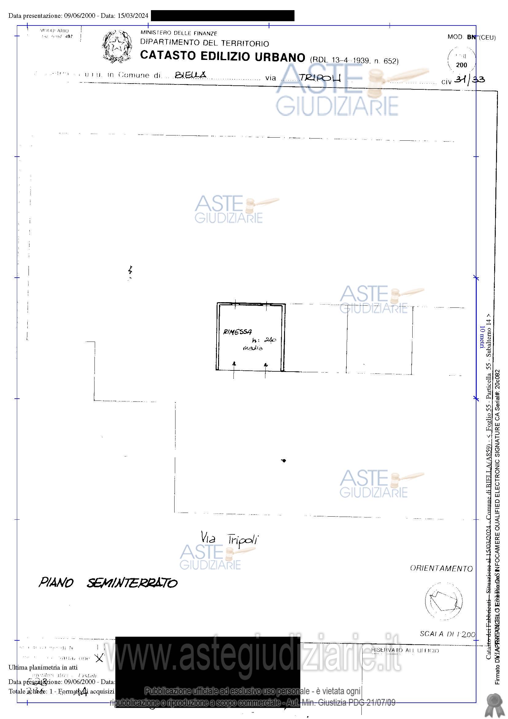 Planimetria del bene