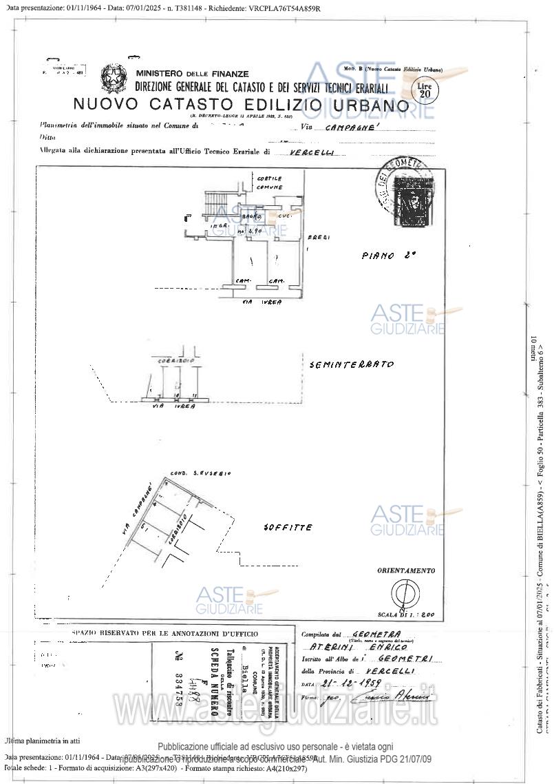 Planimetria del bene