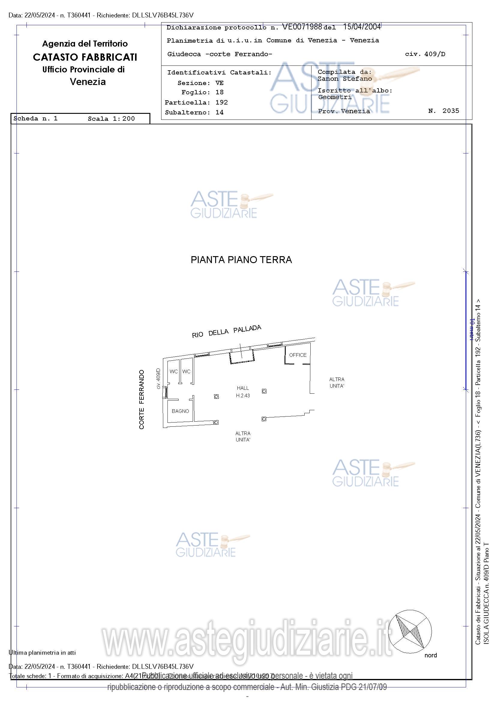 Planimetria del bene