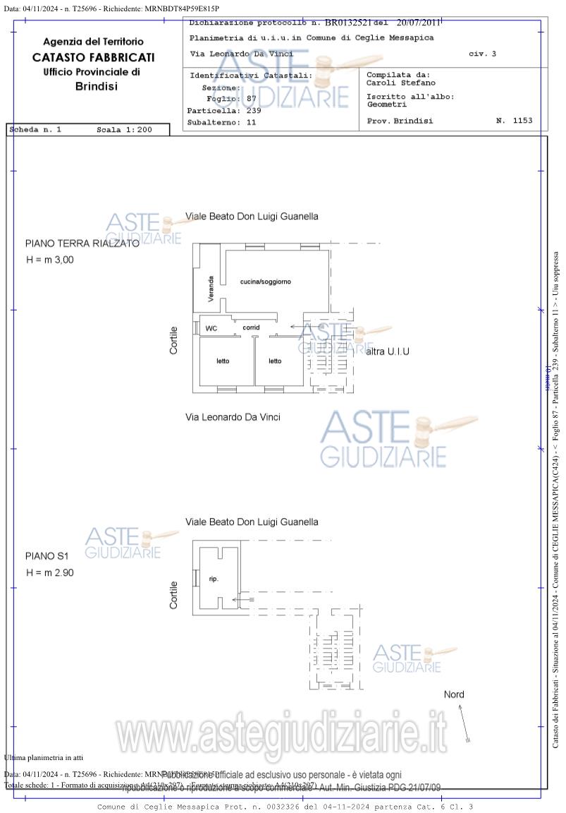 Planimetria del bene