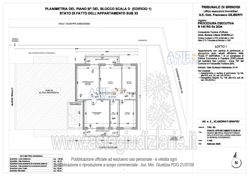 Planimetria del bene
