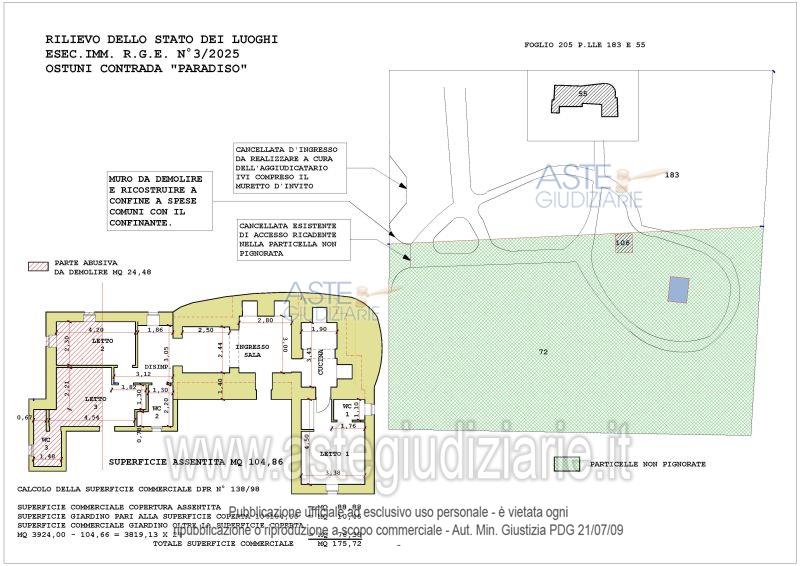 Planimetria del bene