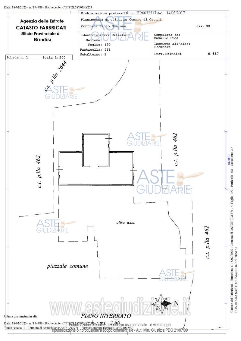 Planimetria del bene