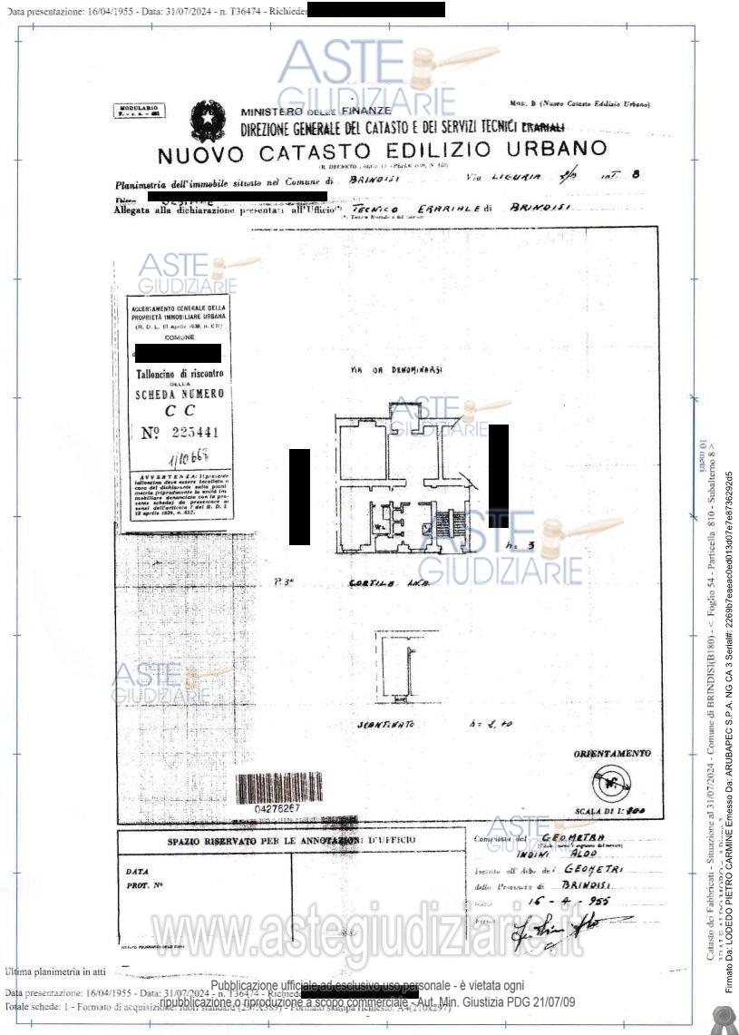 Planimetria del bene